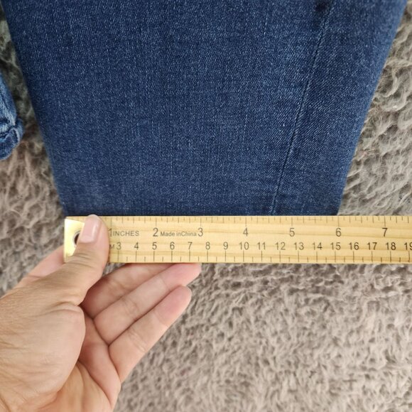 Chicos Jeans Womens 1 US 8 Blue Girlfriend Slim Leg Ankle Stretch Patchwork - Picture 7 of 14